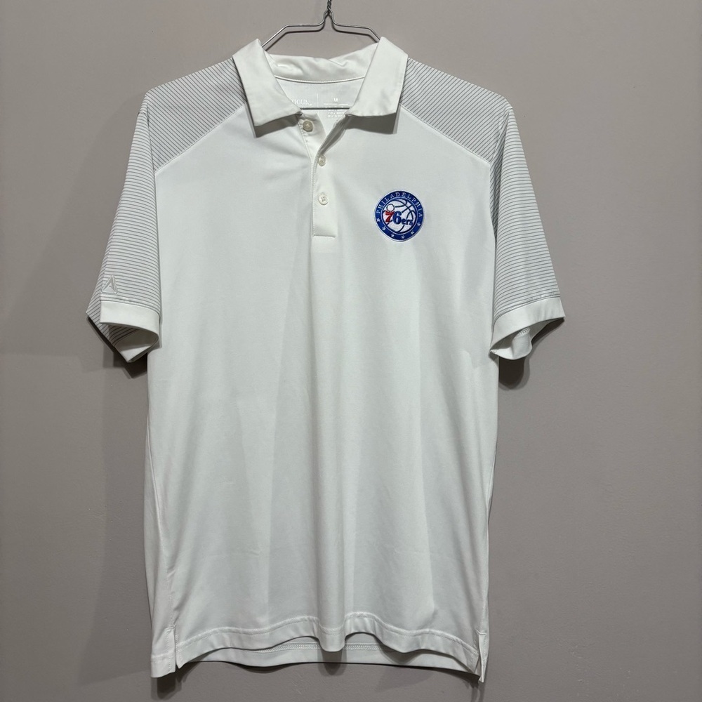 Men's Philadelphia‎ 76ers Antigua White/Silver Quest Polo